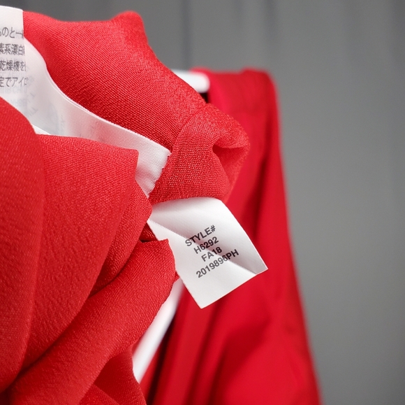 J. Crew Red Wrap Dress 0 Tie Waist Vneck Elbow Bishop Sleeve Classic Feminine - Picture 11 of 11